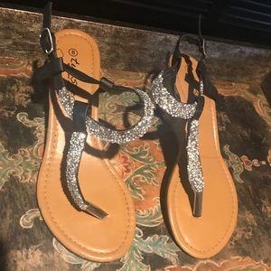 Slight wedged Rhinestone Sandals
